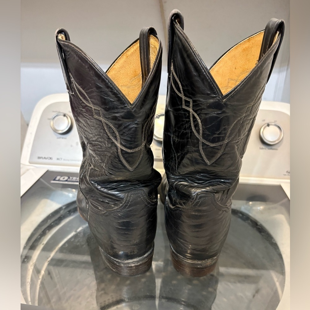 Tony Lama Black Bullhide 2205 Western Boots - Picture 10 of 14